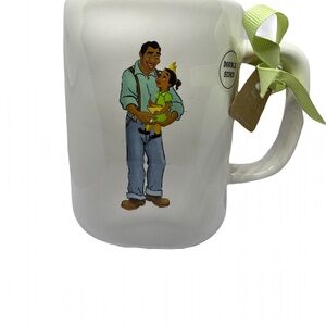 Rae Dunn White Mug with Girl Dad and Illustration